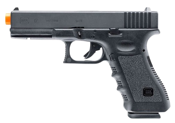 Glock G17 Gen 4 GBB 6mm airsoft pistol displayed in a clean tactical layout, full‑size replica with polymer frame and metal slide