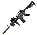 M83 M4A1 Carbine electric airsoft rifle in black polymer finish, full‑size AEG with adjustable stock and tactical rail system