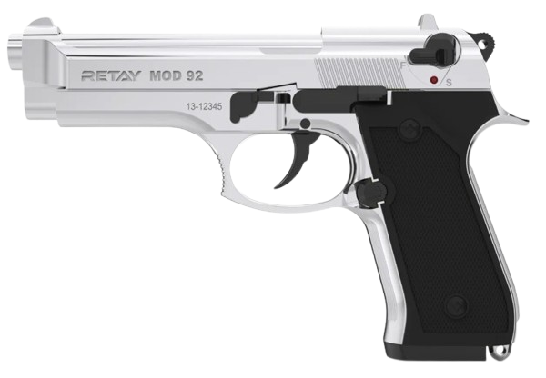Retay Mod 92 full‑metal 9mm P.A.K blank‑firing pistol modeled after Beretta 92