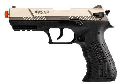 NIG 211 Front Firing Blank Gun Pistol Satin Finish
