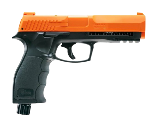 T4E HDP P2P .50 cal self‑defense pepper pistol displayed in a clean tactical layout, compact CO2‑powered defense marker.