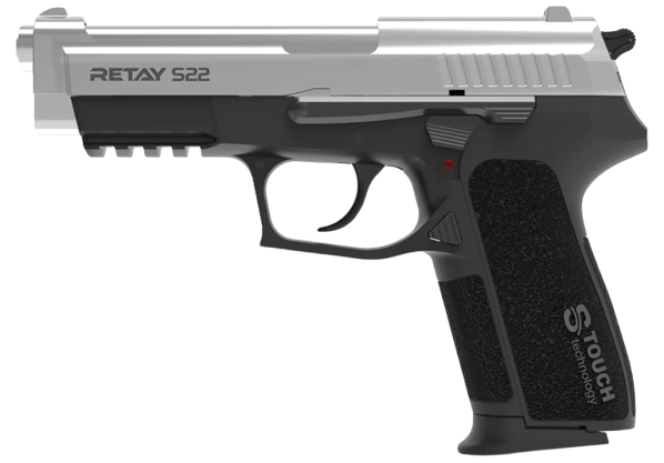 Retay S22 Nickel front‑firing 9mm PAK blank pistol
