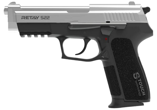 Retay S22 Nickel front‑firing 9mm PAK blank pistol