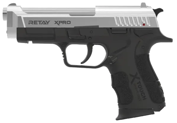 Retay XPRO Nickel Combo 9mm P.A.K front‑firing blank gun with 14+1 capacity