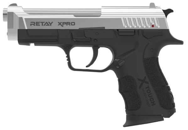 Retay XPRO Nickel Combo 9mm P.A.K front‑firing blank gun with 14+1 capacity