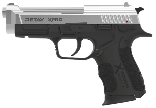 Retay XPRO Nickel Combo 9mm P.A.K front‑firing blank gun with 14+1 capacity