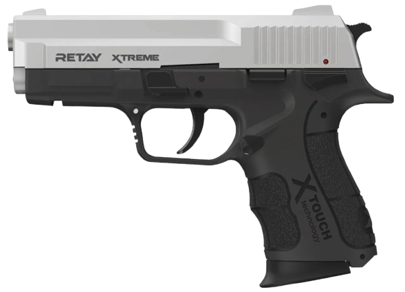Retay Xtreme Chrome 9mm P.A.K blank‑firing pistol with realistic recoil