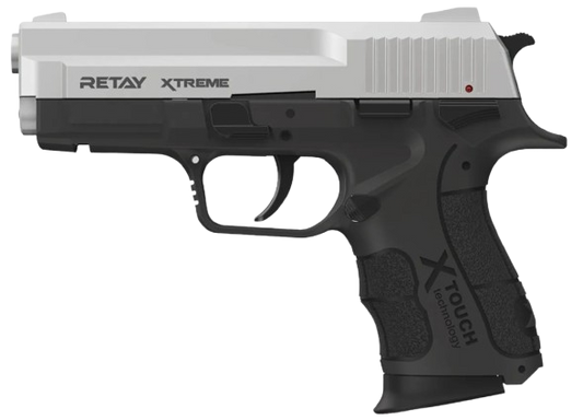 Retay Xtreme Chrome 9mm P.A.K blank‑firing pistol with realistic recoil
