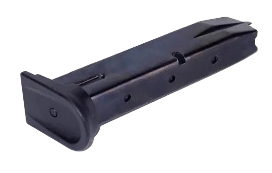 Black gun magazine on a white background