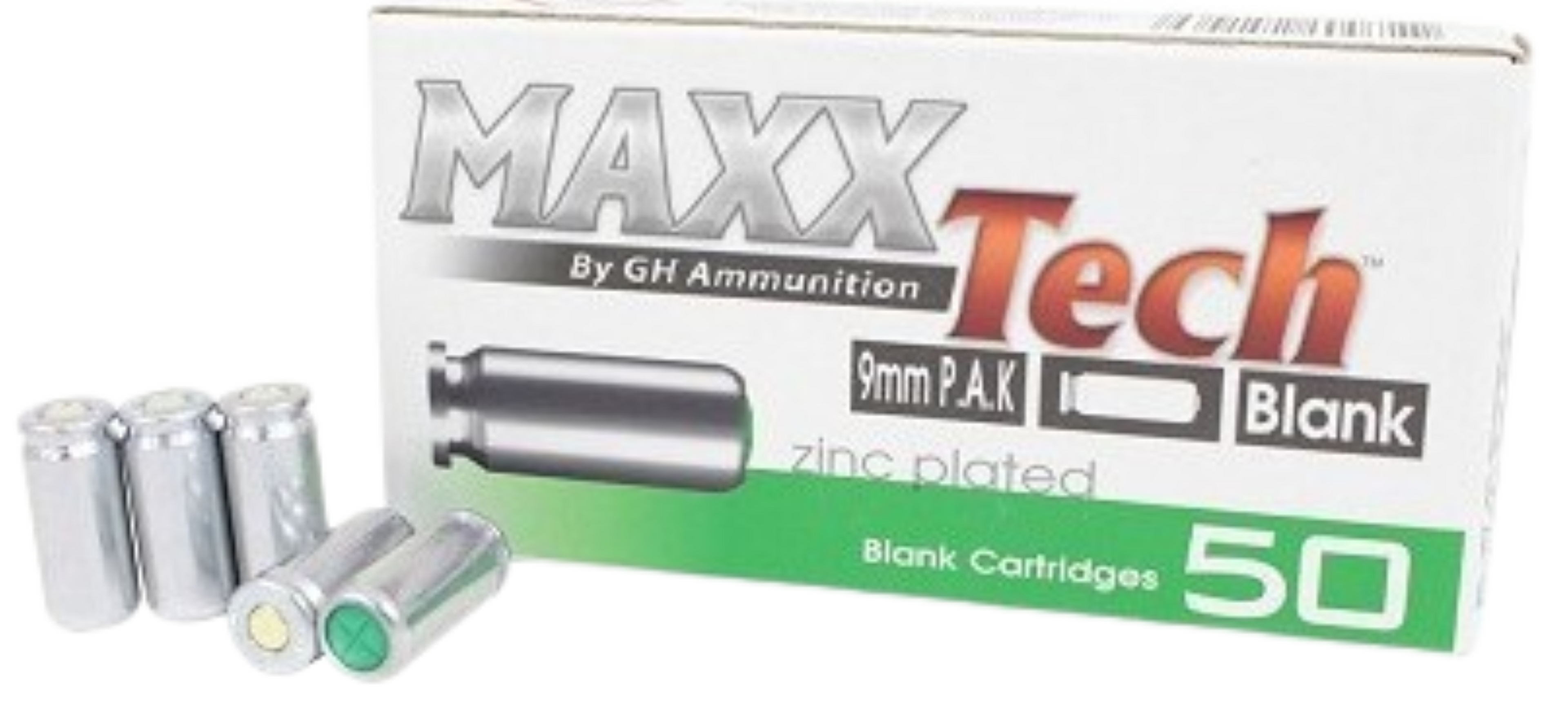 9mm PAK Steel Case, Blank Cartridge, 50 Rounds per Box