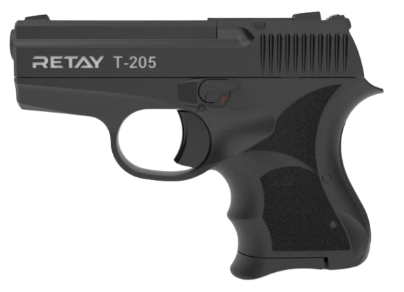 Retay T205 compact front‑firing 9mm P.A.K blank‑firing pistol with realistic full‑metal design