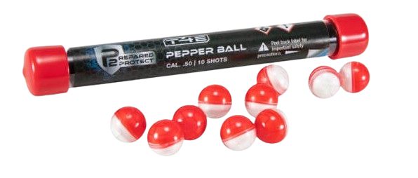 P2P Core Defense .68 caliber pepper rounds, 10‑count pack, non‑lethal self‑defense ammunition on white background
