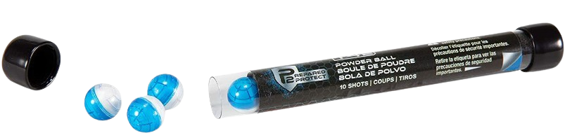 P2P Core Defense .68 caliber powder rounds, 10‑count pack, non‑lethal training ammunition on white background