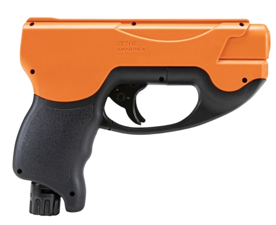 Side profile of the T4E HDP P2P .50 cal compact pepper pistol highlighting ergonomic grip, compact frame, and defensive design