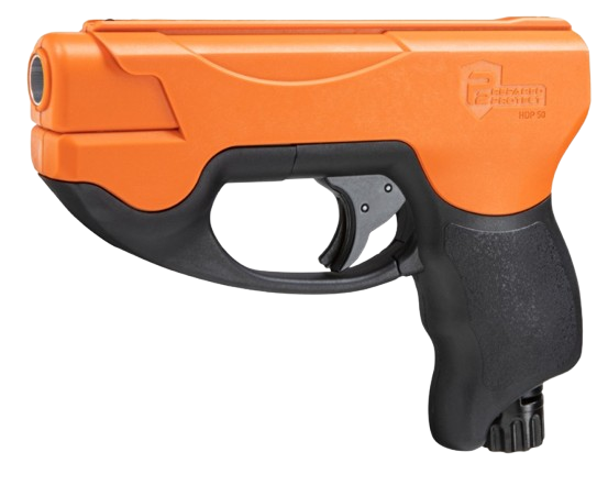 T4E HDP P2P .50 cal compact pepper pistol shown in a clean tactical layout, CO2‑powered self‑defense air pistol rated at 345 FPS