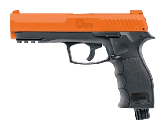 T4E HDP P2P .50 cal self‑defense pepper pistol displayed in a clean tactical layout, compact CO2‑powered defense marker.