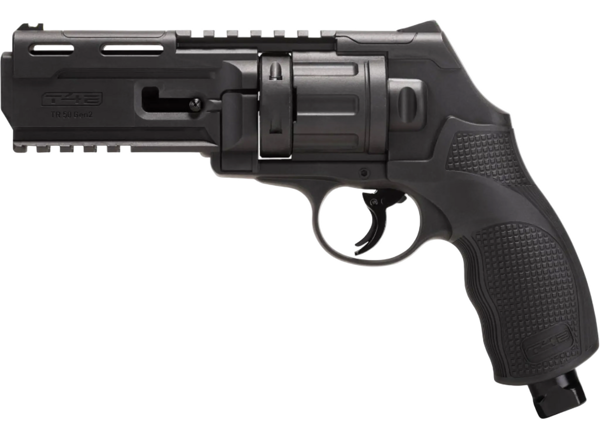 A black semi-automatic revolver pistol, identified as a G43 from the barrel stamp, shown in profile against a solid white background.