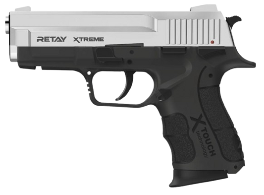 Retay Xtreme Nickel 9mm P.A.K blank‑firing pistol with realistic recoil