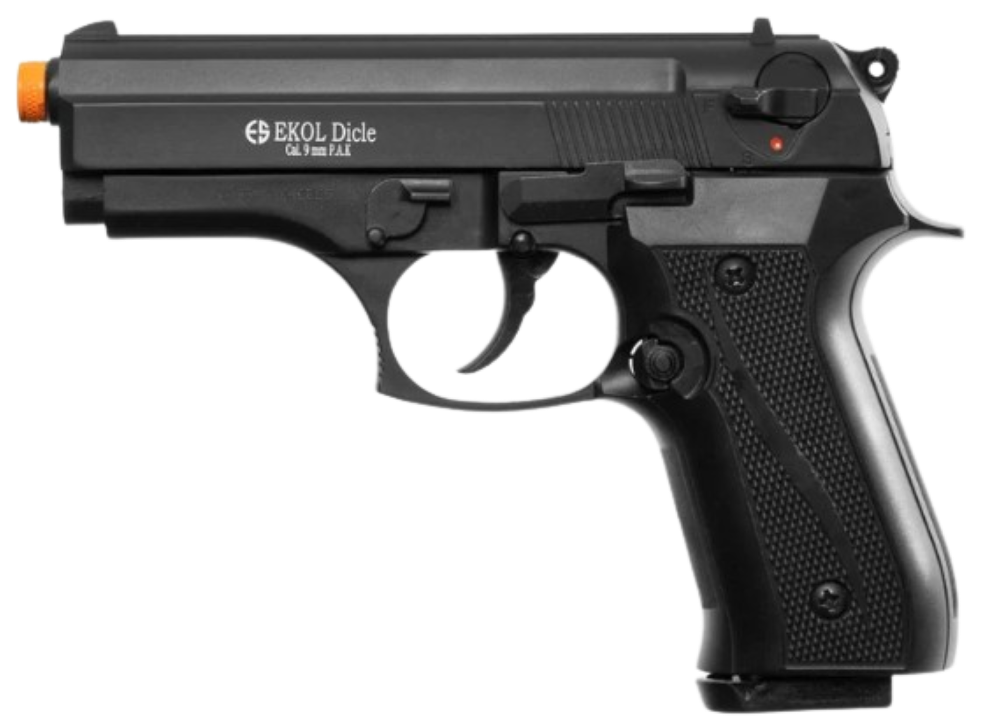 Dicle 8000 Front Firing Blank Gun Pistol Black Finish