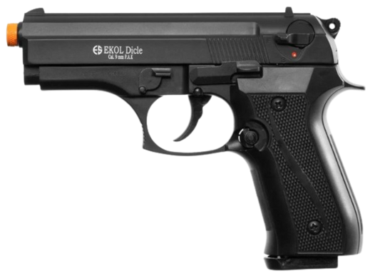 Dicle 8000 Front Firing Blank Gun Pistol Black Finish