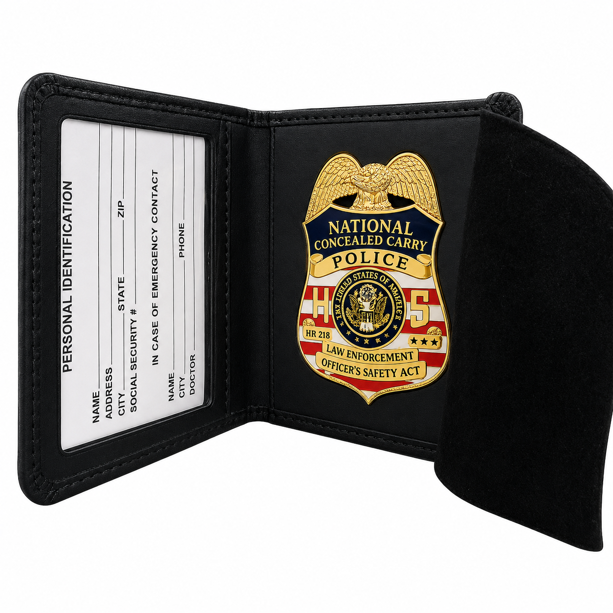Conceal Carry Badge - HR 218 Badge and leather case