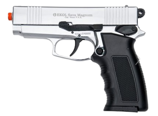 Sava Magnum Blank Gun – Satin Finish 9mm PAK Front Firing