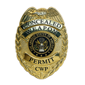 Concealed Weapons Permit Badge with Center Flags