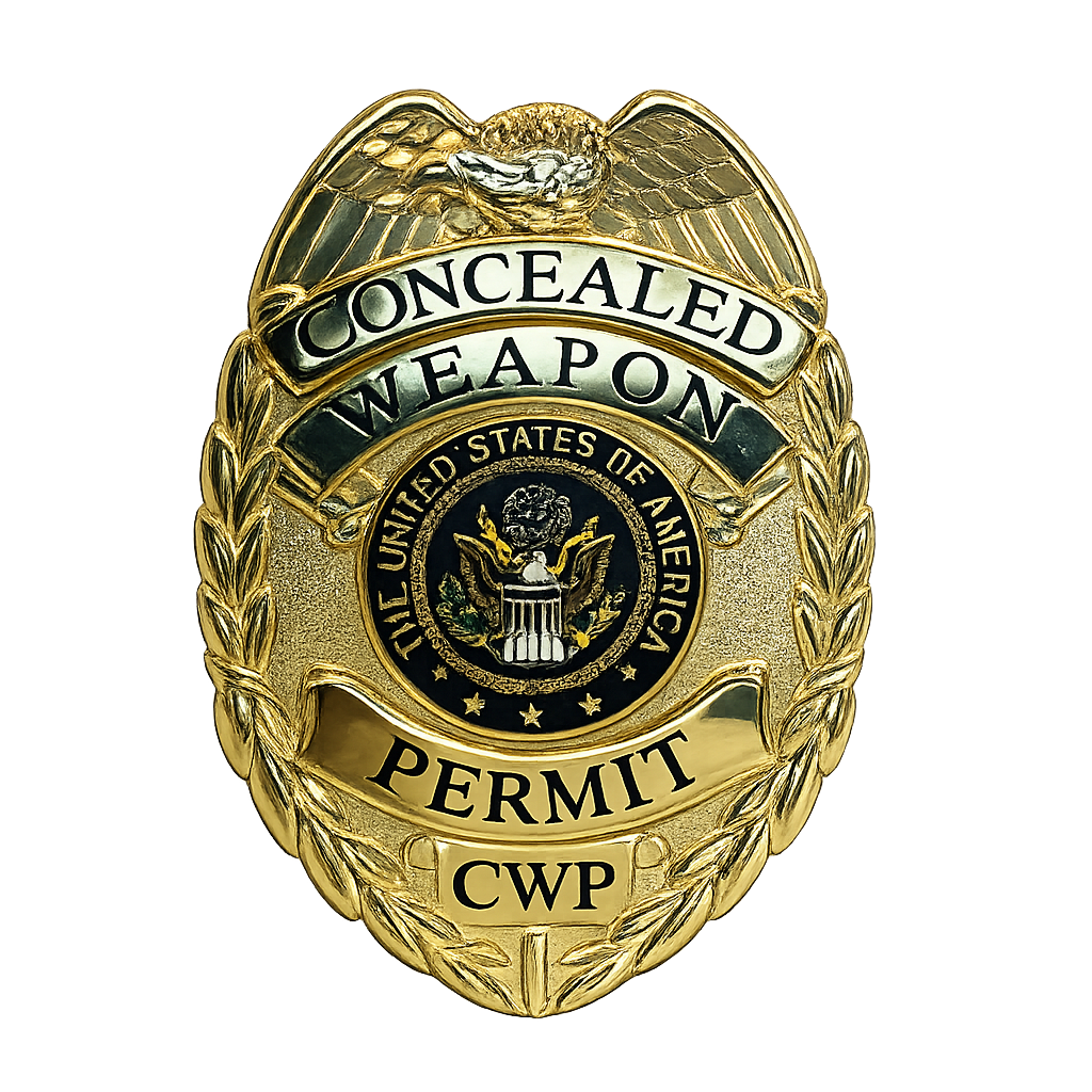 Concealed Weapons Permit Badge with Center Flags