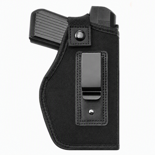 Durable universal tactical holster for compact & mid‑size pistols. Reinforced nylon, strong metal belt clip, ambidextrous IWB/OWB carry, slim profile for everyday concealed carry, training, and tactical use. Fast shipping from Blank Armory Supply.