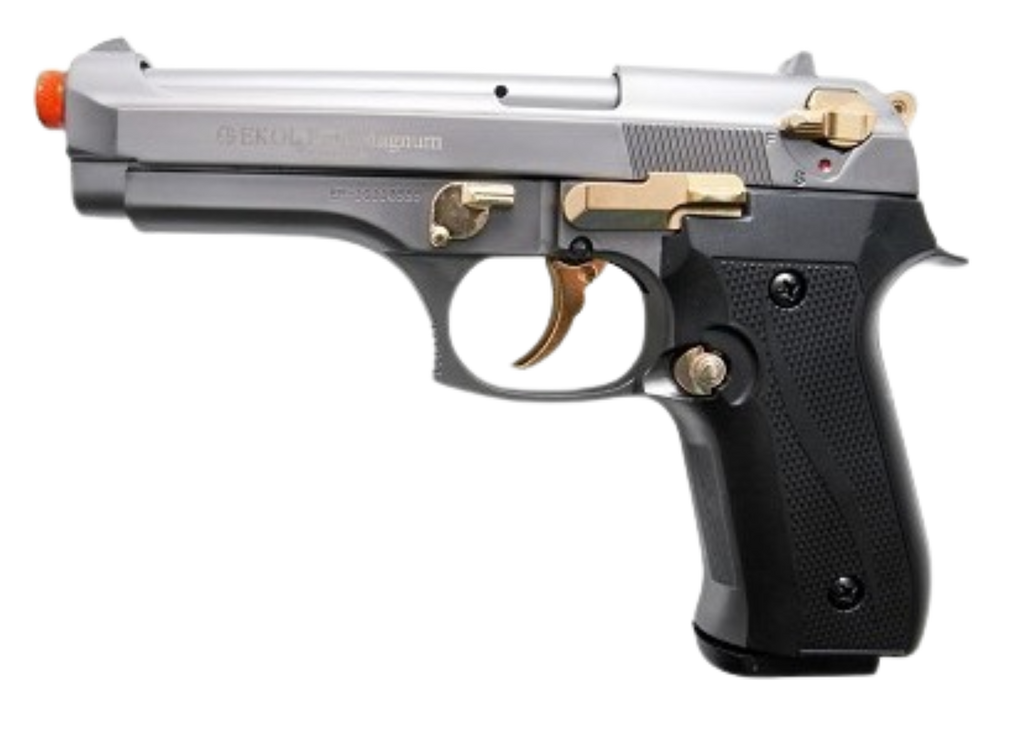 V92F Fume Finish with Gold Fittings - Front Firing Blank Gun